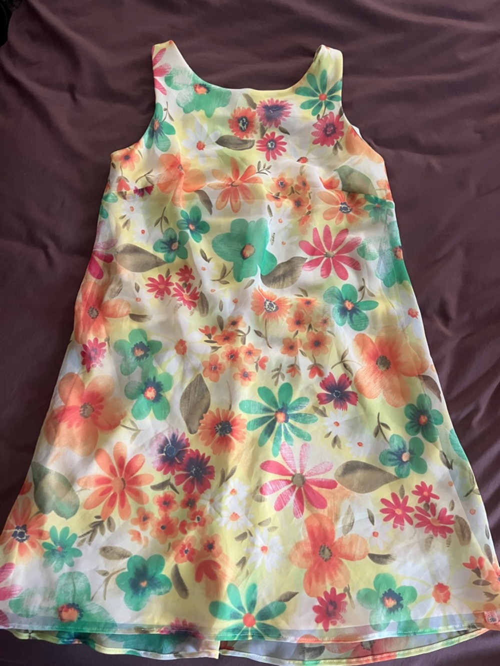 All That Jazz , Yellow Floral A-Line Sundress with Coral, Teal & Yellow Accents